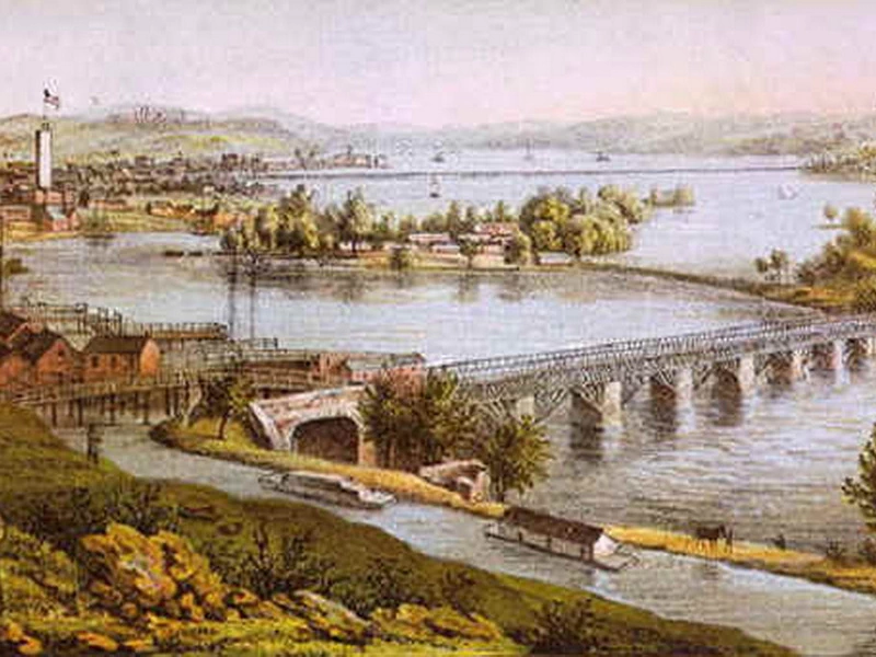 1847-Frederick Dielman - Ponte dell'acquedotto (Potomac) 1865